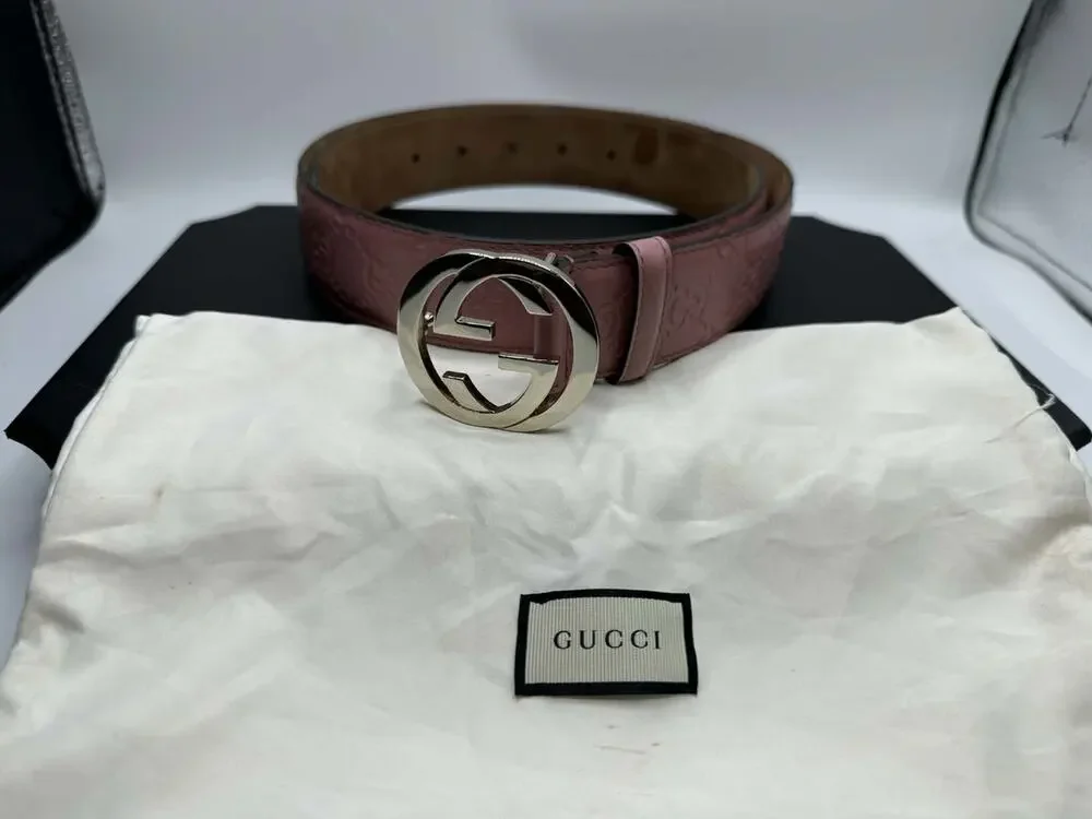 Gucci - Guccissima GG Belt Pink 36
